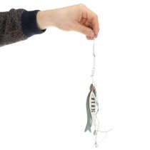 Artikel Træophæng af fisk, blå, 36 cm, 4 stk.