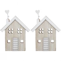 Artikel Træhus dekorative hus bordstativ træ 20cm 2 stk