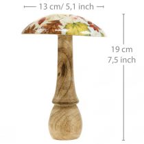 Artikel Træ champignon deco efterårsblade hvid, farverig efterårsdekoration Ø13cm H19cm