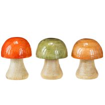 Artikel Træsvampe, efterårsdekoration, svampe, grøn, rød, orange, H6,5 cm, 9 stk.