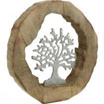 Artikel Deco skulptur træ i en træring borddekoration til at placere 22×21×4cm