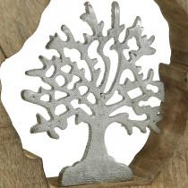 Artikel Deco skulptur træ i en træring borddekoration til at placere 22×21×4cm