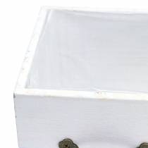 Artikel Plantekasse træskuffe hvid 15x15/12x12cm sæt med 2 stk