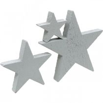 Artikel Stjerner i træ dekoration scatter dekoration julegrå 3/5/7cm 29 stk