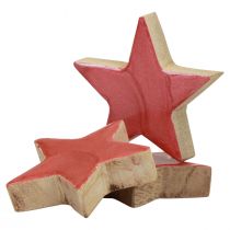 Artikel Træstjernedekoration Julepynt stjerner pink glans Ø5cm 8 stk