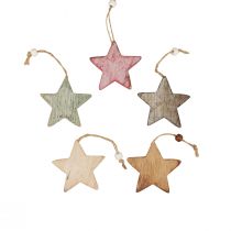 Artikel Træstjerner dekorative stjerner til ophængning af vintage dekoration Ø6,5cm 10 stk