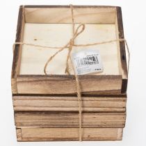 Artikel Træbakke, rustikt design, perfekt til bolig- eller kontordekoration, 15 cm, 4 stk.