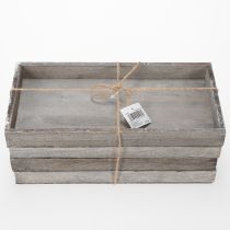 Artikel Rektangulær træbakke, ideel til dekoration af altaner og opholdsrum, 30 cm, 4 stk.