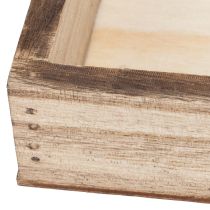 Artikel Rektangulær træbakke til plantning og dekoration. Alsidig brug. Robust design. 30 cm, 4 stk.