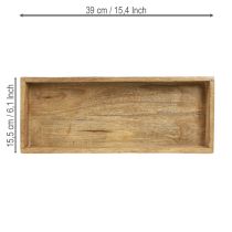 Artikel Træbakke rektangulær dekorativ bakke træ 39×15,5×4cm 2 stk.