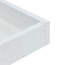 Artikel Træbakke hvid bakke firkantet 14cm × 14cm × 3cm 5 stk