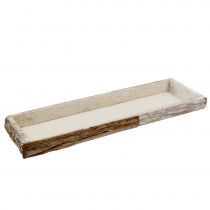 Artikel Træbakke med bark naturhvidkalket 59×20cm 2stk