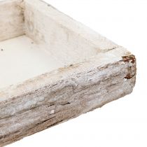 Artikel Træbakke med bark naturhvidkalket 59×20cm 2stk