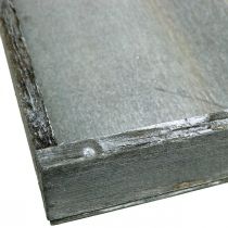 Artikel Bakke træ firkantet grå, hvid borddekoration shabby chic 24,5×24,5 cm 2 stk.