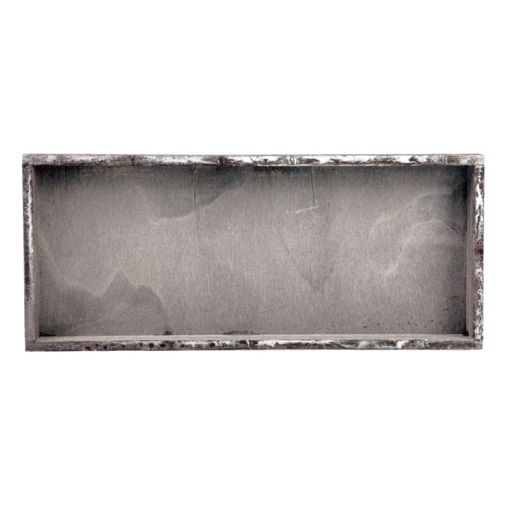 Træbakke vintage firkantet dekorativ bakke trægrå 35×15×3cm
