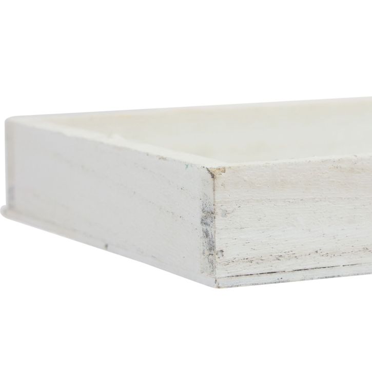 Artikel Træbakke hvid dekorativ bakke shabby chic træ 35×15×3cm