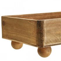 Træbakke Rektangulær dekorativ bakke med fødder 34×14×7cm
