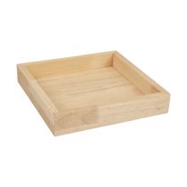 Artikel Træbakke dekorativ bakke træ firkantet natur 20×20×3,5cm