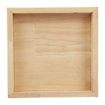 Træbakke dekorativ bakke træ firkantet natur 25×25×3,5cm