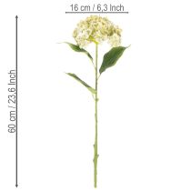 Artikel Kunstig hortensiablomst med lang stilk og blade, 60 cm