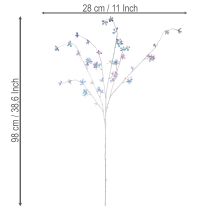 Artikel Kunstig, delikat blomstrende gren med iriserende blomster, 98 cm