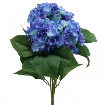 Hortensia Kunstig Blomst Blå Silke Blomsterbuket 42cm