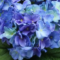 Hortensia Kunstig Blomst Blå Silke Blomsterbuket 42cm