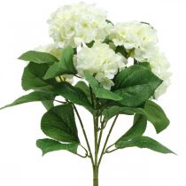 Hortensia kunstig hvid silke blomster buket sommer dekoration 42cm