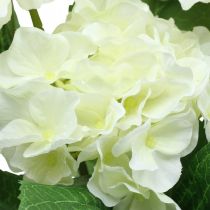 Hortensia kunstig hvid silke blomster buket sommer dekoration 42cm