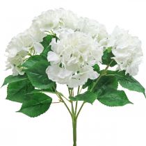 Artikel Deco buket hortensia hvide kunstige blomster 5 blomster 48cm