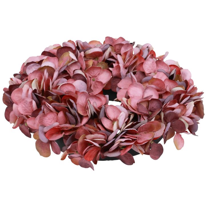 Kunstige blomster dekoration hortensia krans kunstige gammelrosa Ø26cm