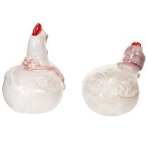 Artikel Keramik kyllingefigurer til stuen, sød påskeborddekoration til hjemmet, 11 cm, 2 stk.