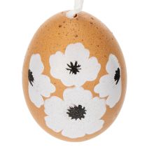 Artikel Påskeægophæng, forår, påske, rigtige kyllingæg, naturlige, 6 cm, 6 stk.