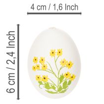 Artikel Påskeæg med fine blomstermotiver til festlig påskedekoration i stuen, 6 cm, 6 stk.