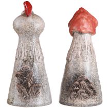 Artikel Keramiske pyntekyllinger påskehane og høne H20/22cm 2 stk