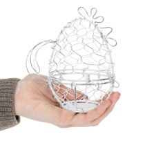 Artikel Trådkurv formet som en kylling til påskeæg. Charmerende tilføjelse til påskepynten. 14 cm