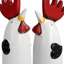 Artikel Keramisk Hane Køkkenpynt Kylling Hvid H23cm 2 stk