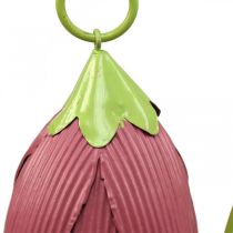 Havepæle metal dekorative blomster pink pink gul L58cm 3stk