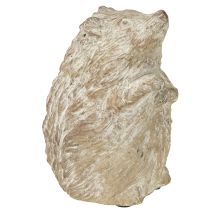 Artikel Pindsvin efterårsdekorationsfigur støbt sten hvidvasket H14,5 cm