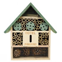 Artikel Insekthotel Træ Insekthus Grøn Natur 26,5x9x31cm