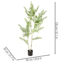 Artikel Kunstig plante i potte, 130 cm høj, grøn, dekorativ