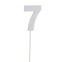 Jubilæumsnummer &quot;7&quot; på pinden hvid L27cm 10stk