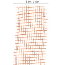 Artikel Jutebånd, rød-orange, netbånd, jute, økologisk, terrakotta, 5 cm bredt, 40 m langt