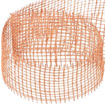 Artikel Jutebånd, rød-orange, netbånd, jute, økologisk, terrakotta, 5 cm bredt, 40 m langt