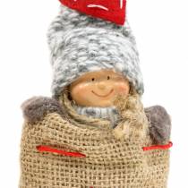 Artikel Julepynt jute sæk med dukke H30cm 2stk