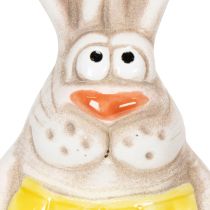 Artikel Påskeharefigurer, håndmalede keramiske dekorationer, sjovt design til påskedekoration, 11 cm, 4 stk.