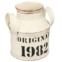Artikel Kande Metal Dekoration &quot;Original 1982&quot; Creme Rust H13cm 2stk