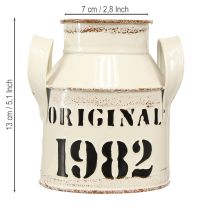 Artikel Metal dekorativ kande “Original 1982” Creme Rust H13cm 2 stk.
