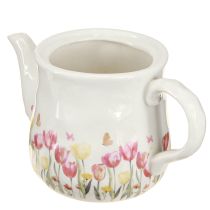 Artikel Keramisk kande med blomstermotiv til forårsdetaljer i opholdsstuen 20 cm