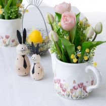 Artikel Keramisk kande med blomstermotiv til forårsdetaljer i opholdsstuen 20 cm